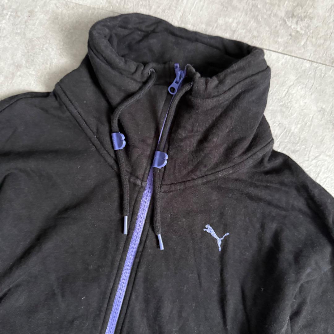 y2kテックPUMAワンポイントロゴ刺繍指穴フルジップトラックジャケット