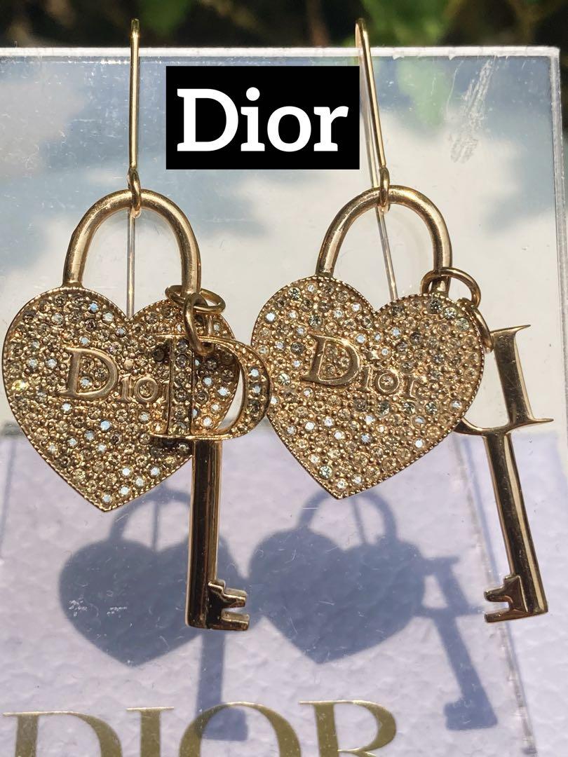 Dior ハートゴールドクリスタルピアス