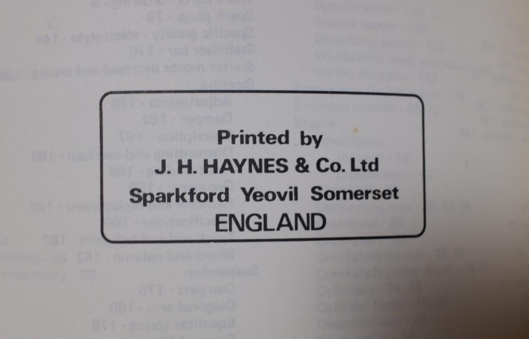 Haynes VW1500&1600 TYPE3 Manual ヘインズ　整備書