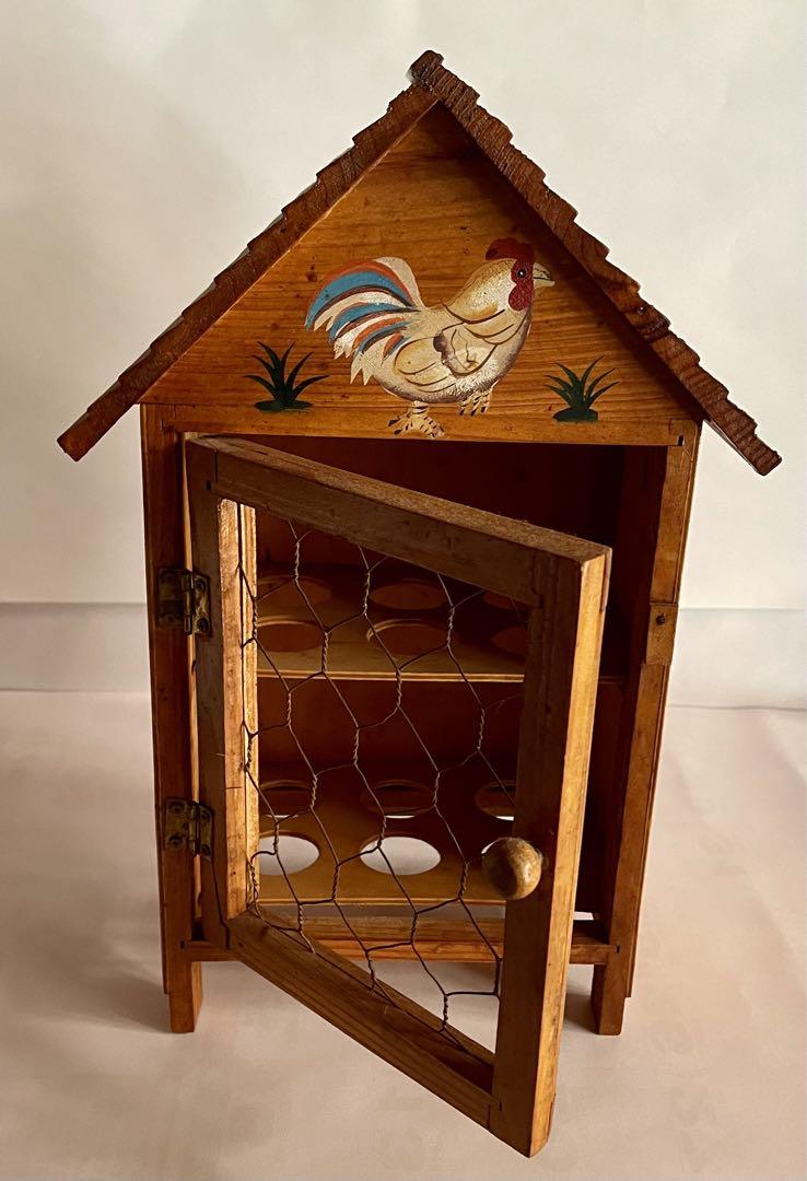 英国アンティーク　エッグスタンド　ハンドメイド　にわとり小屋