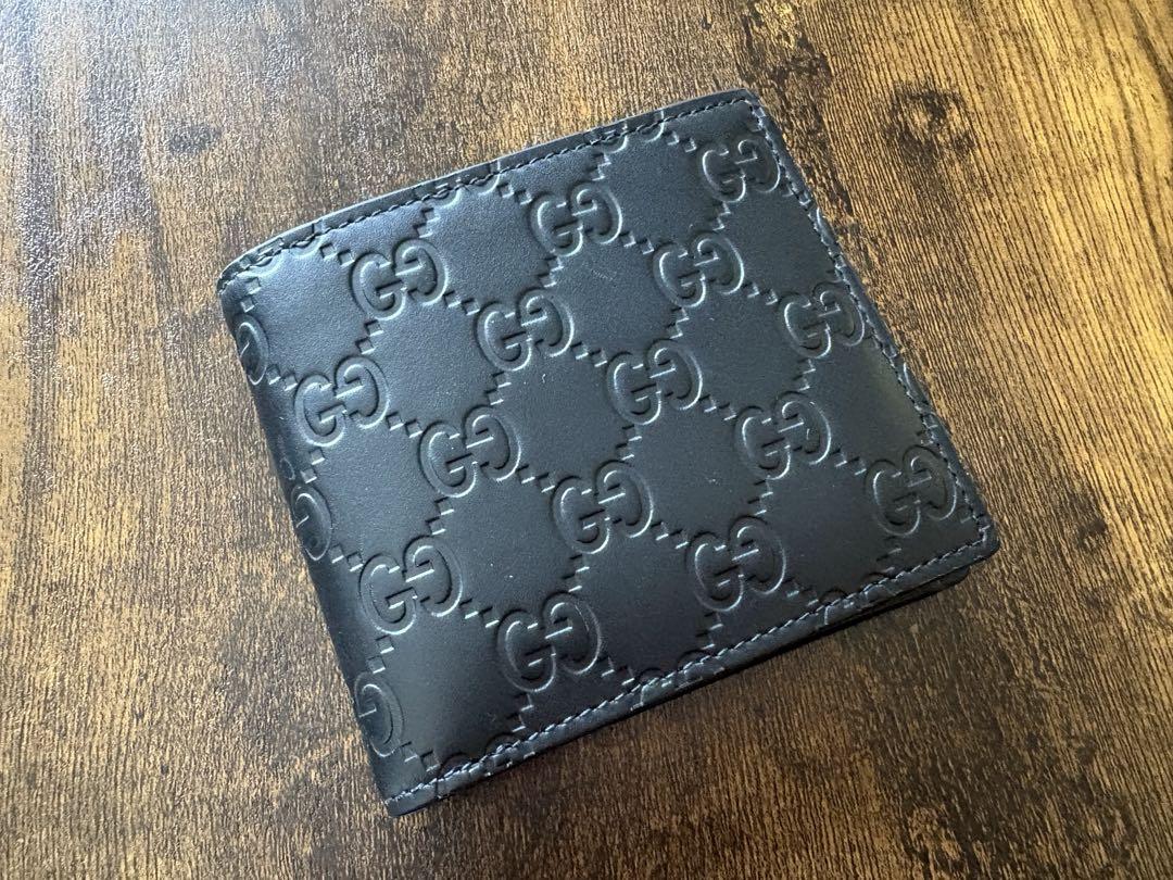 GUCCI 二つ折り財布 ブラック レザー - 小物オンライン で 販売