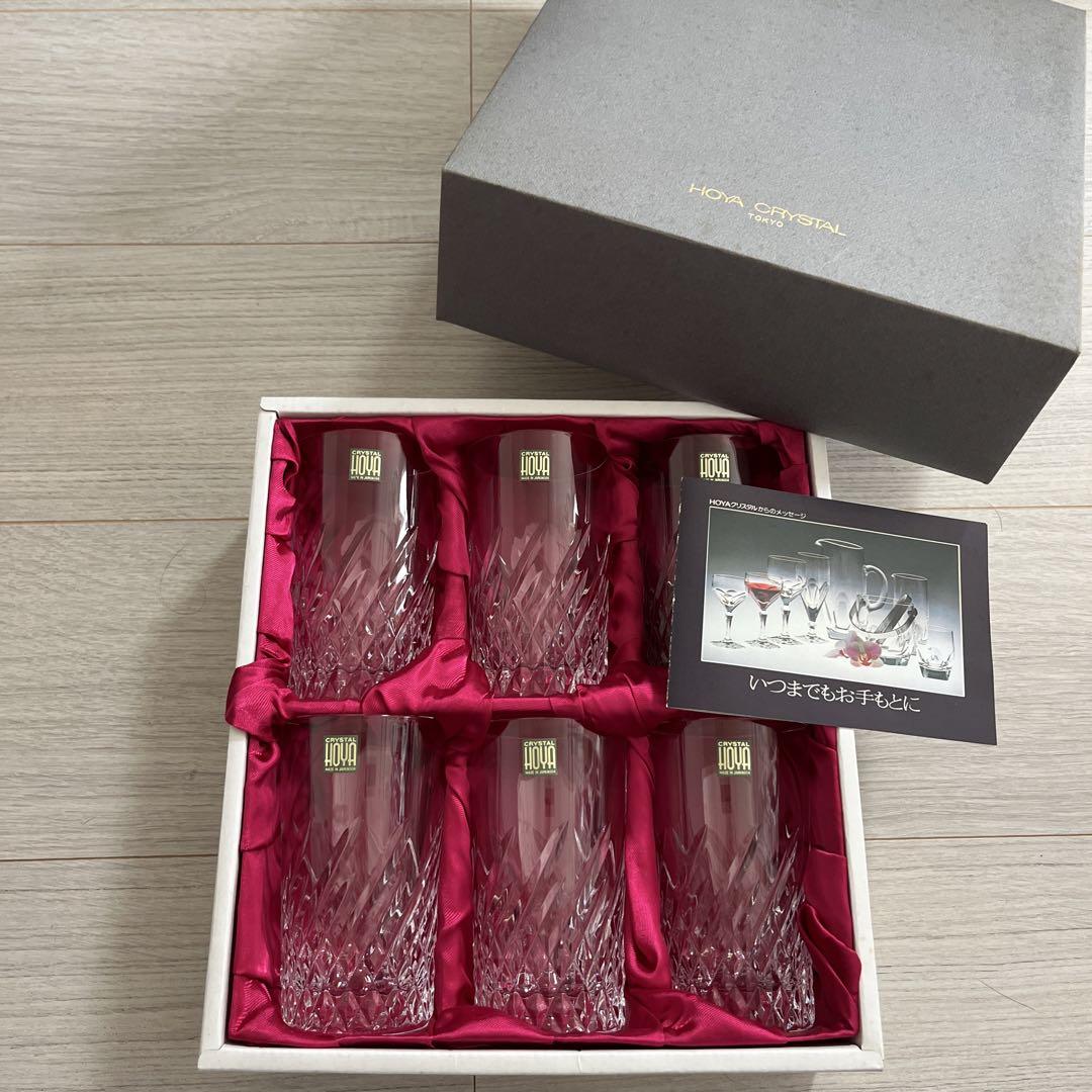 新品未使用　ヴィンテージ　HOYA クリスタル　グラスセット　6点　箱入り