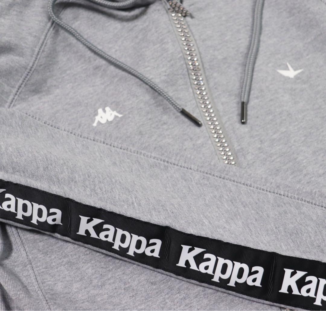《1PIU1UGUALE3×Kappa》新品 ラインストーンジップパーカー M