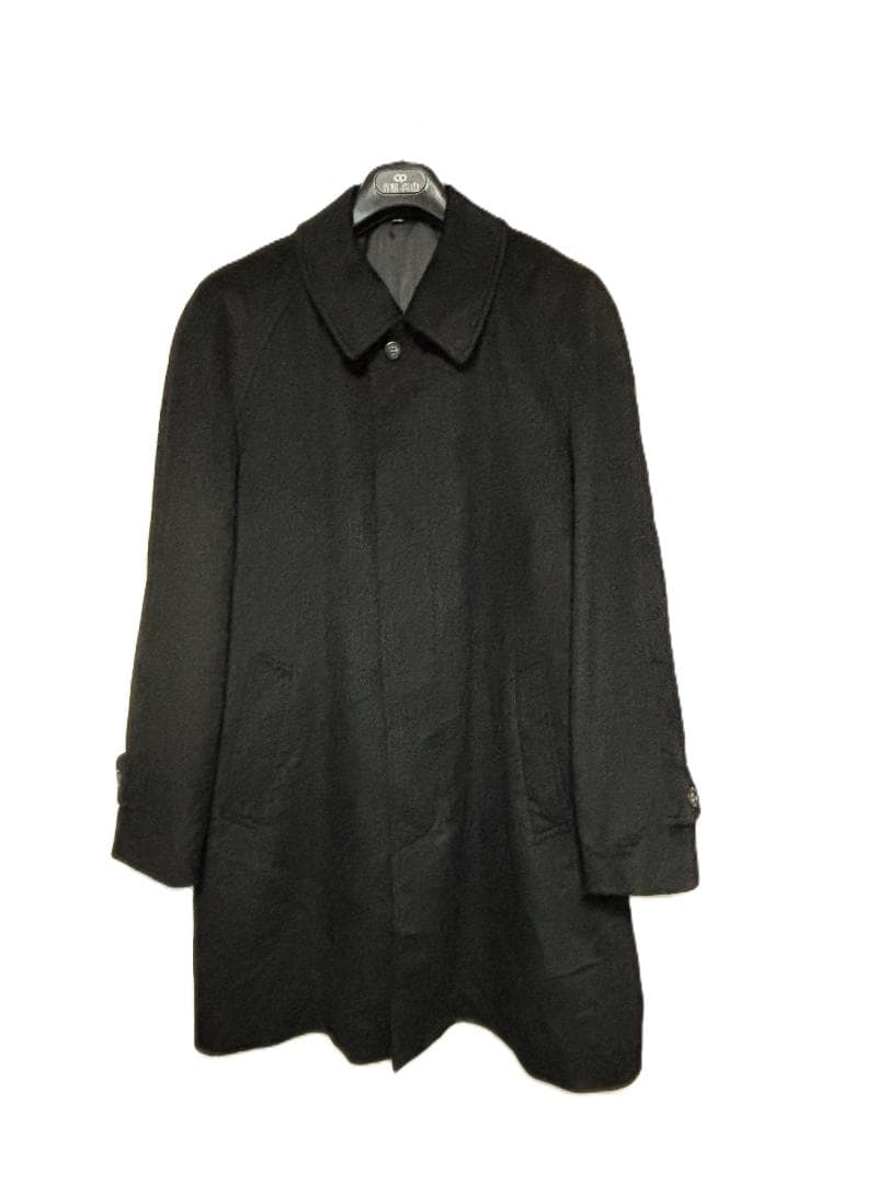 C382 カシミヤコート メンズ ウインド アーマー 大きいサイズLL黒ミドル丈XL LL