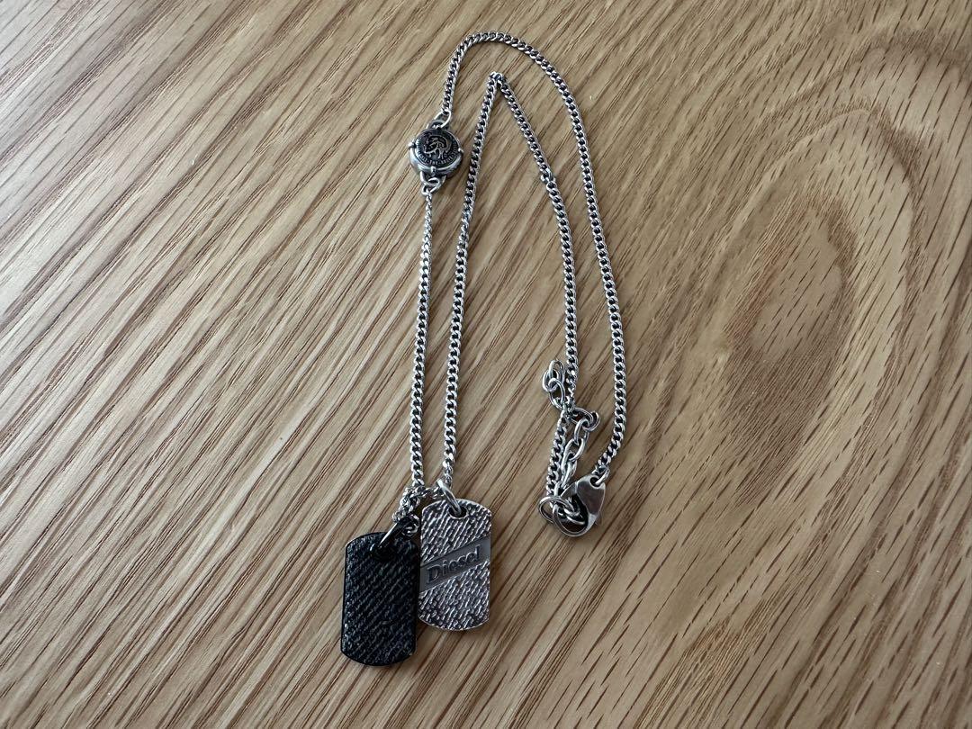 Diesel ドッグタグ ネックレス シルバー ブラック
