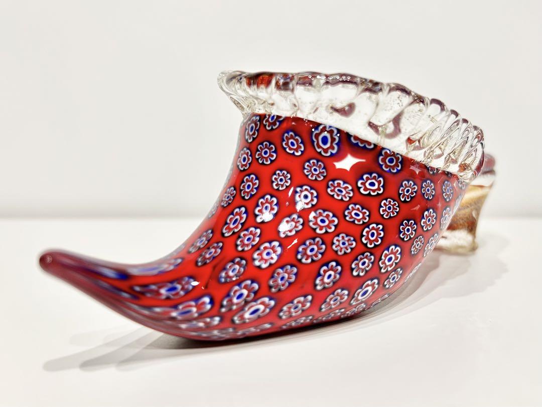 激安大特価！ 昭和 レトロ ベネチアンガラス ムラーノ ミルフィオリ 靴 花 工芸品