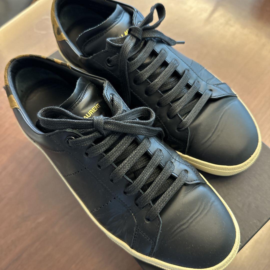 SAINT LAURENT ブラックレザー スニーカー　41