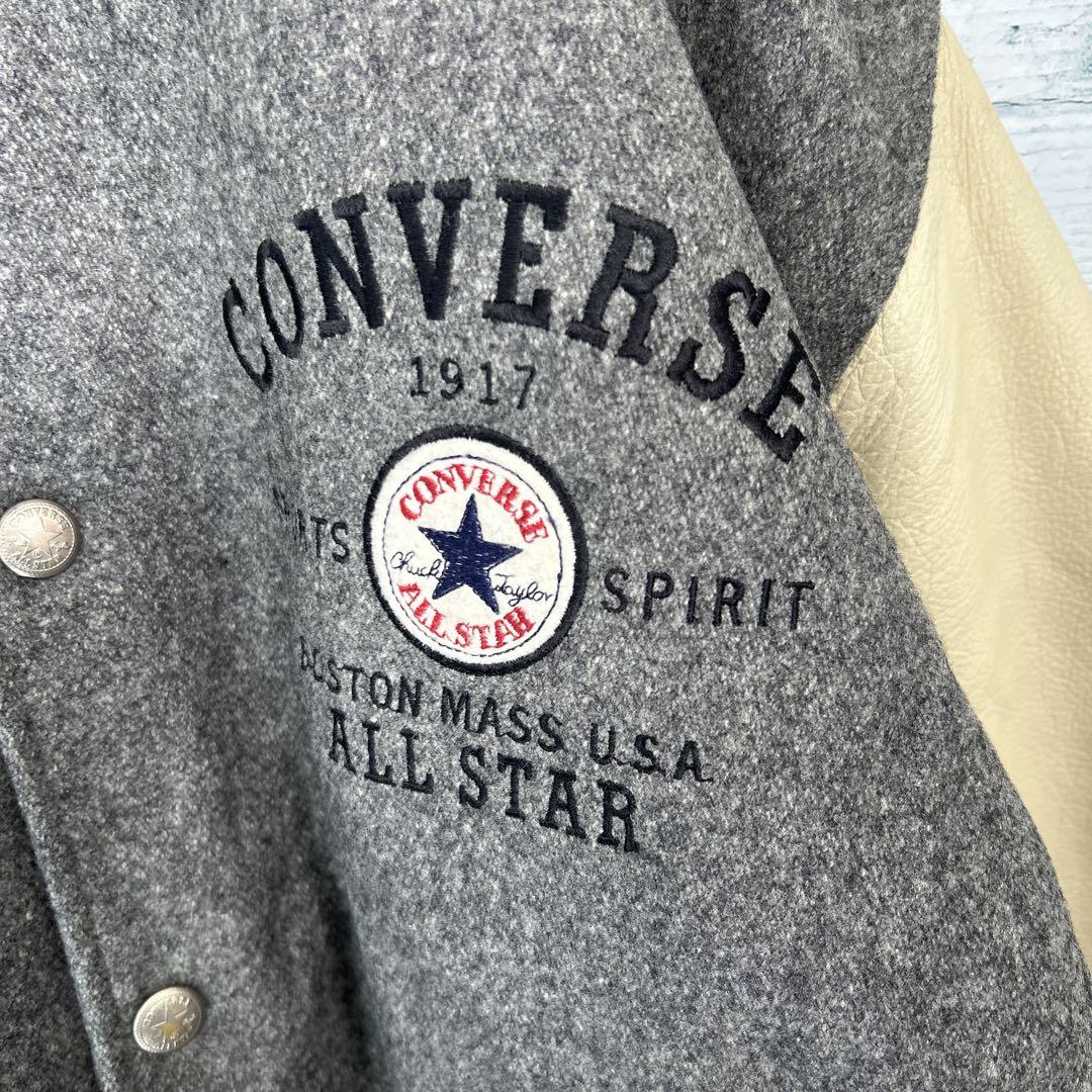 【90s OLD】CONVERSE 90年代 豪華刺繍 牛革 スタジャン