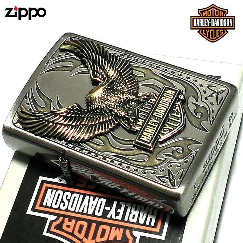 ZIPPO ライター ハーレーダビッドソン ジッポ アンティークニッケル 新品