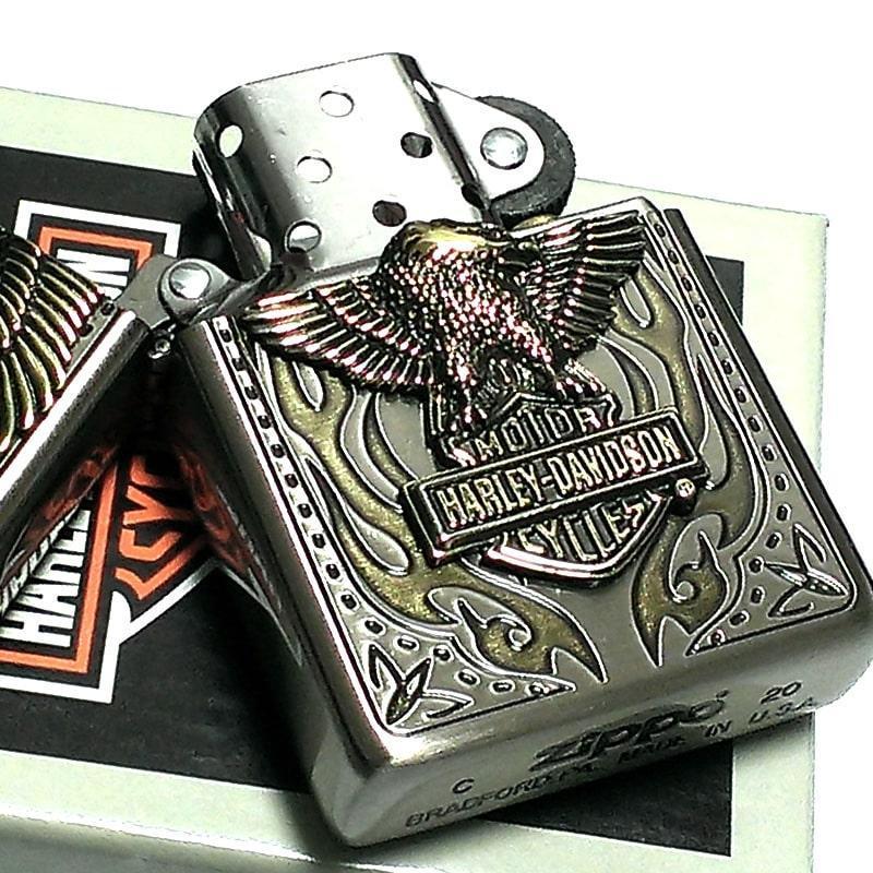 ZIPPO ライター ハーレーダビッドソン ジッポ アンティークニッケル 新品