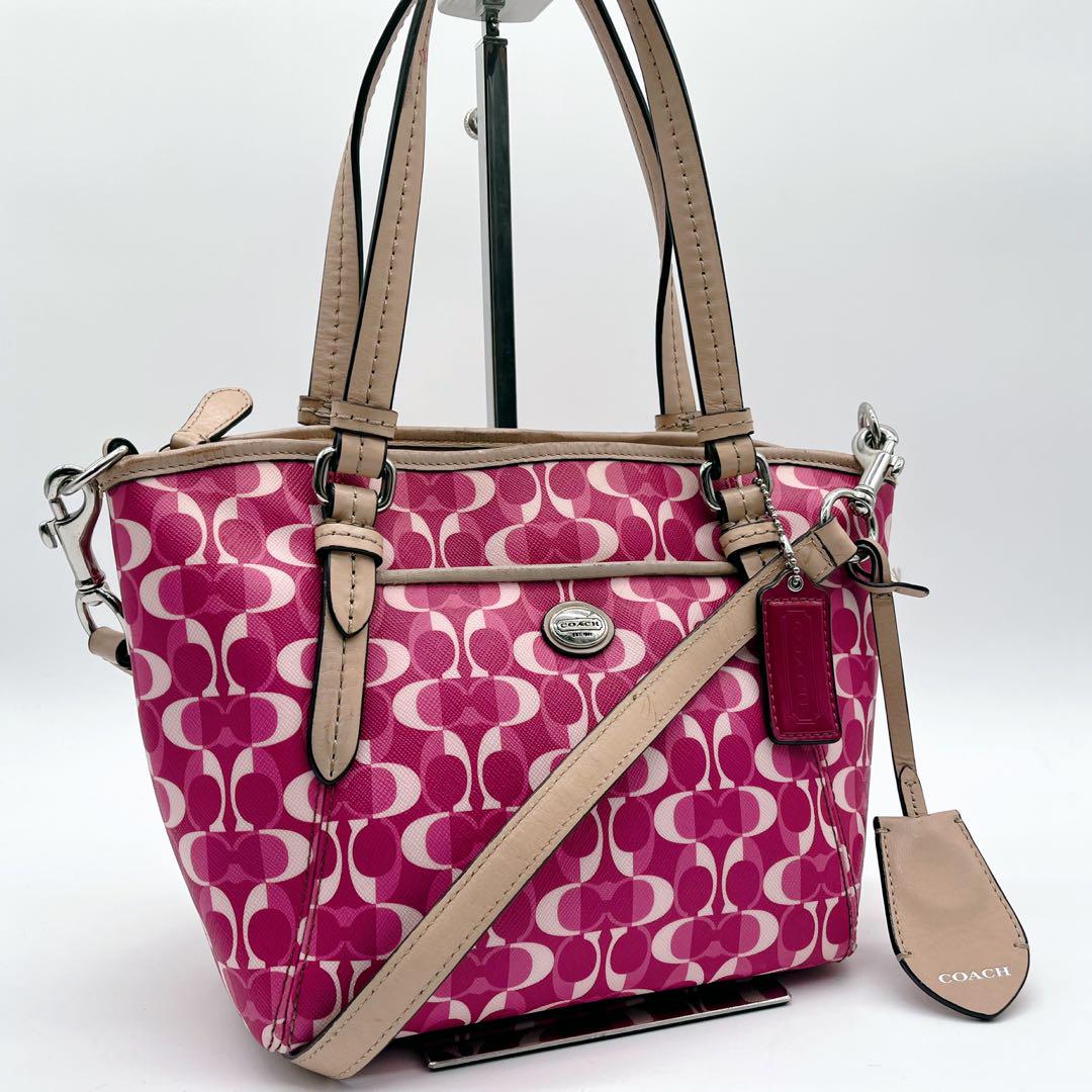 コーチ　COACH　2way　ショルダーバッグ　ハンドバッグ　ピンク　PVC