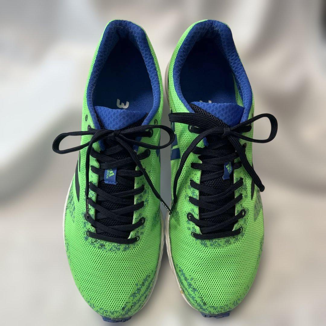 adidas adizero rc ランニングシューズ 27.5cm 黄緑/青