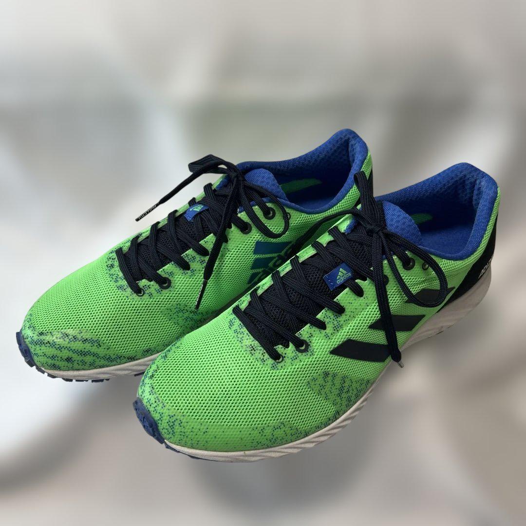 adidas adizero rc ランニングシューズ 27.5cm 黄緑/青