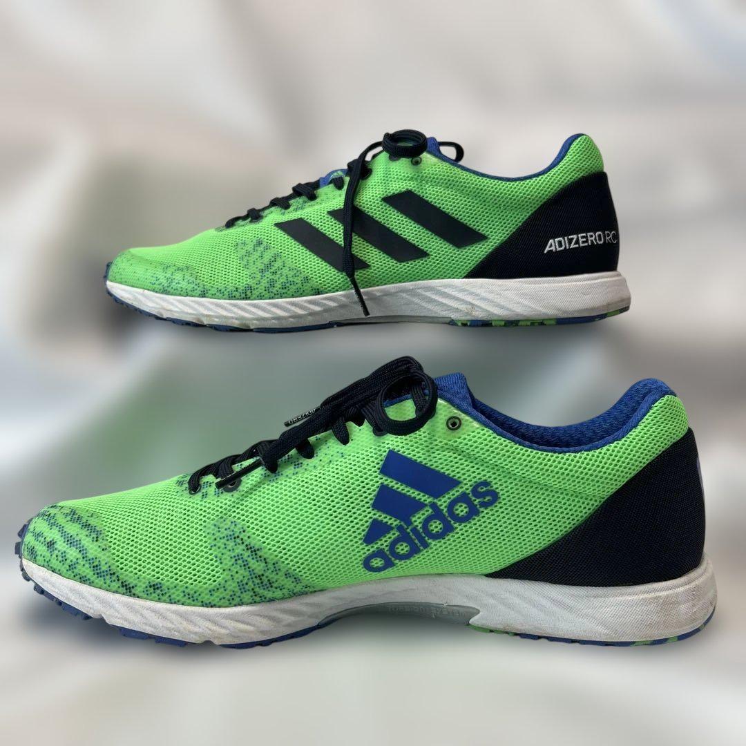 adidas adizero rc ランニングシューズ 27.5cm 黄緑/青