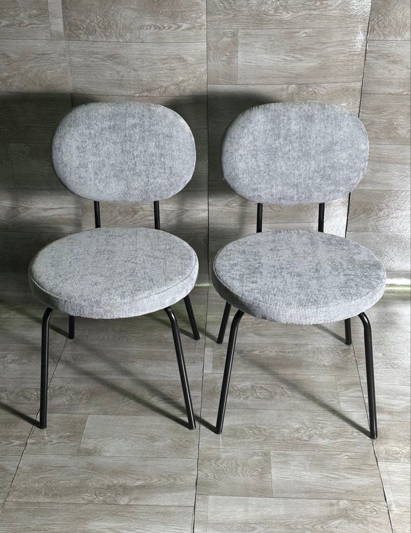 新品 ダイニングチェア 2脚セット グレー 椅子送料込み 追跡あり 高評価