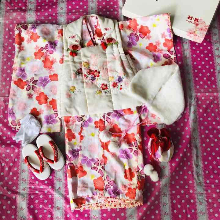 3歳】七五三 着物 被布セット R.KIKUCHI 女の子 刺繍 梅