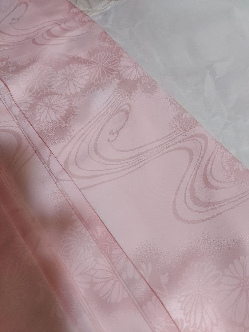 オレンジ系花柄振袖 絹素材 オレンジ系花柄振袖 絹素材