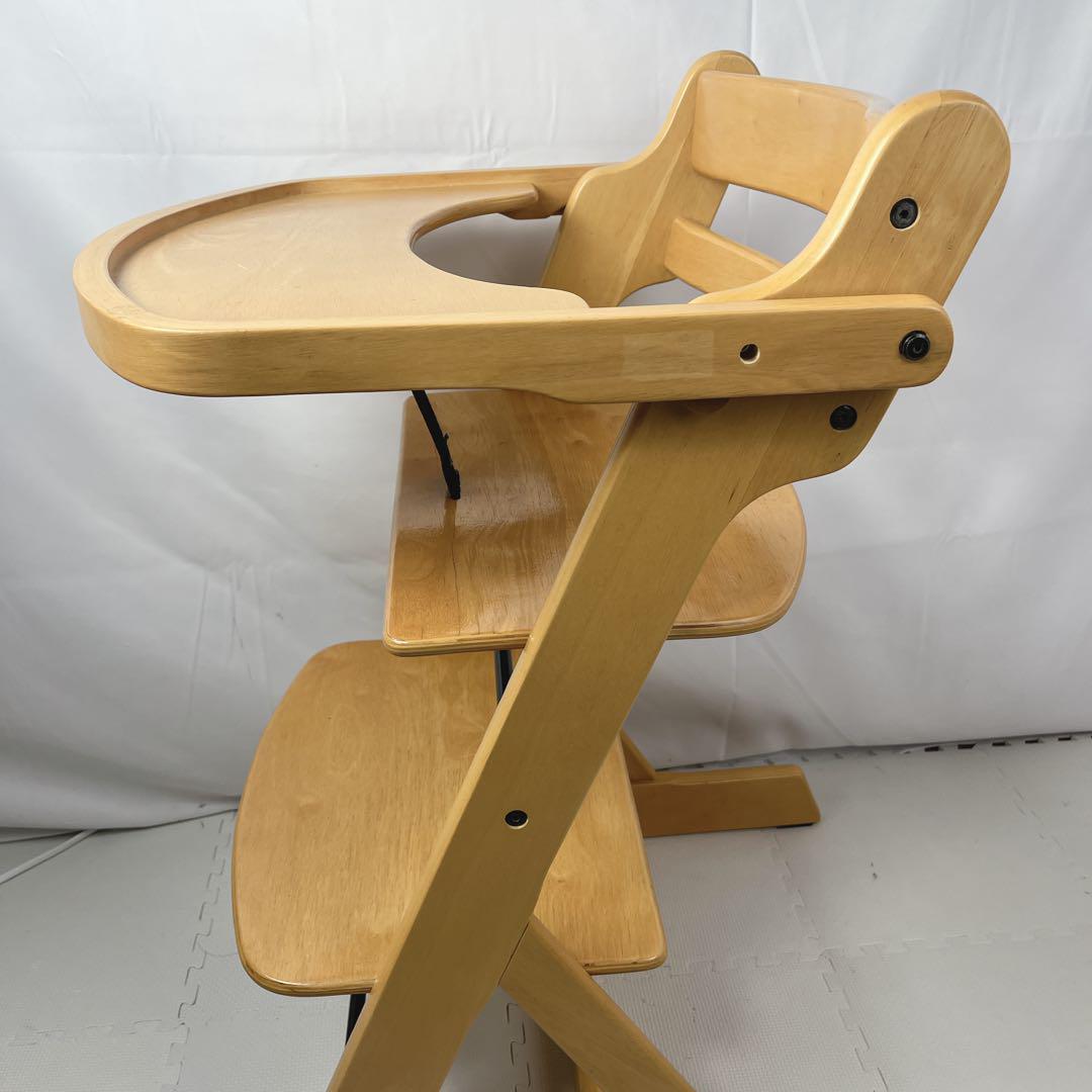【美品】大和屋 ハイチェア テーブル付き ナチュラル