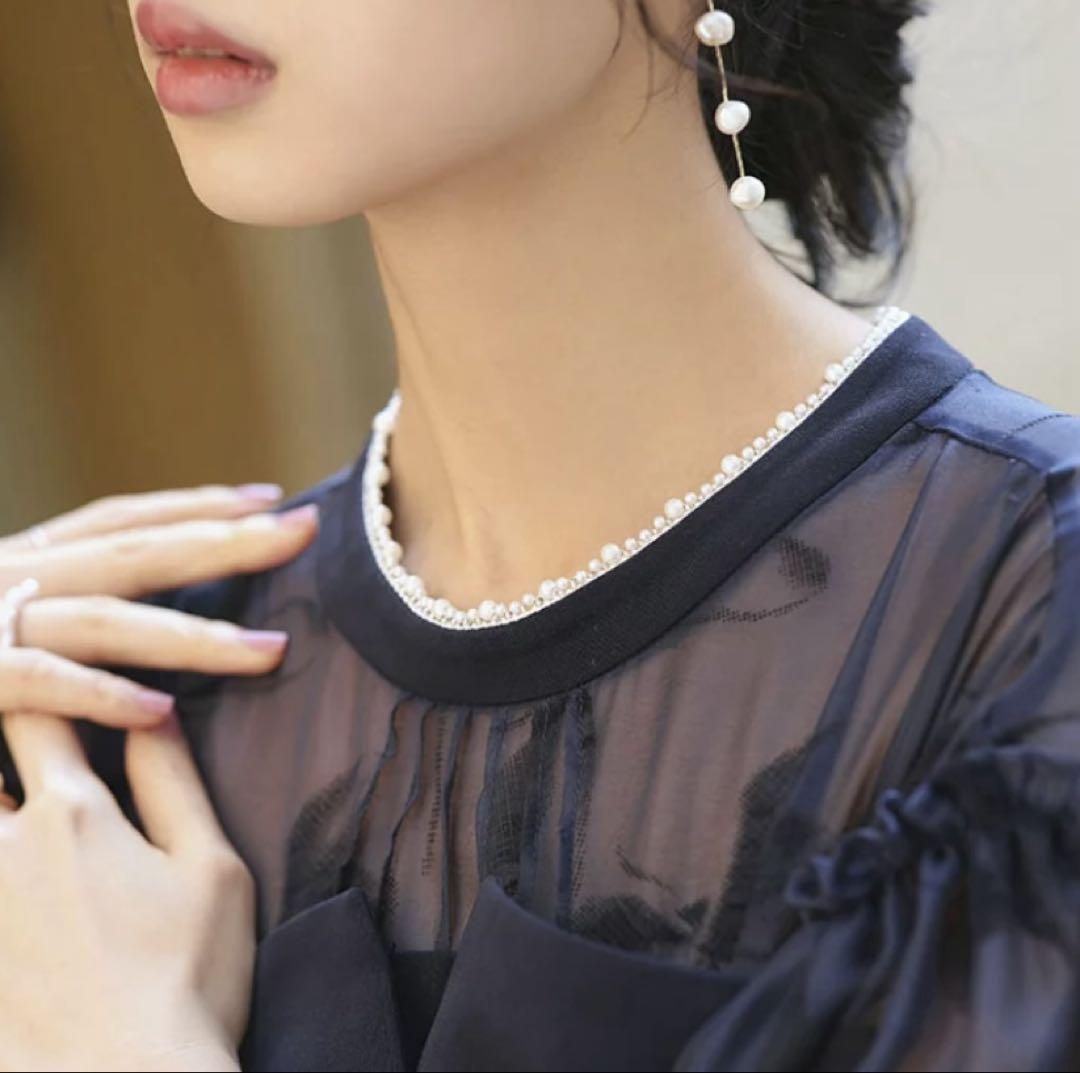 RUIRUE BOUTIQUE ネイビー ワンピース