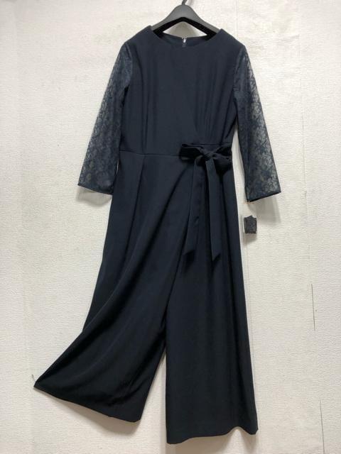 新品☆L紺系ワンピース見えオールインワン♪結婚式・フォーマル♪わけあり☆a258