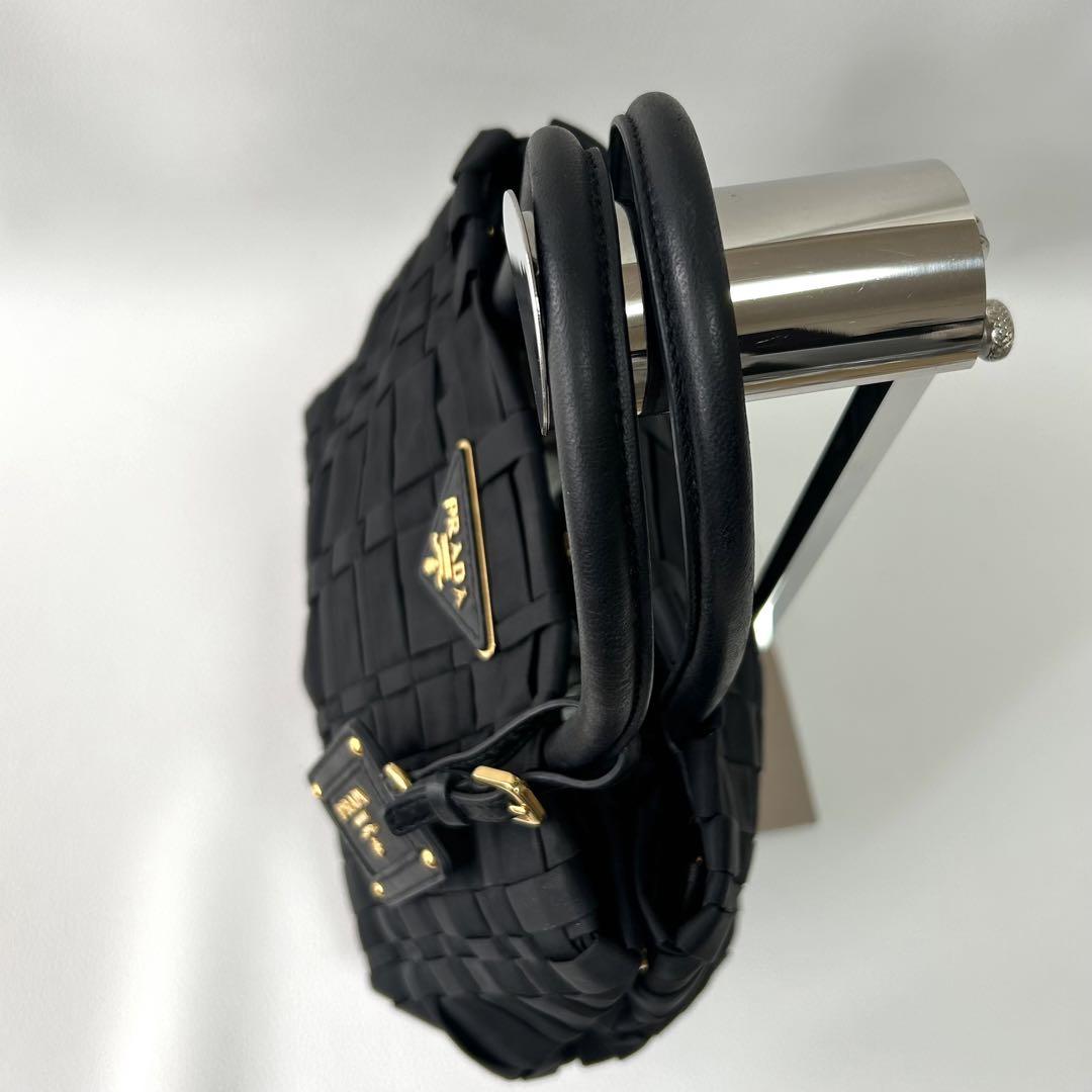 美品＊プラダ PRADA ハンドバッグ ショルダー 2WAY ナイロン 黒