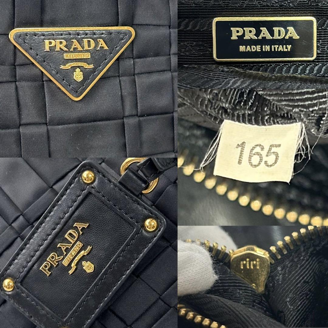 美品＊プラダ PRADA ハンドバッグ ショルダー 2WAY ナイロン 黒