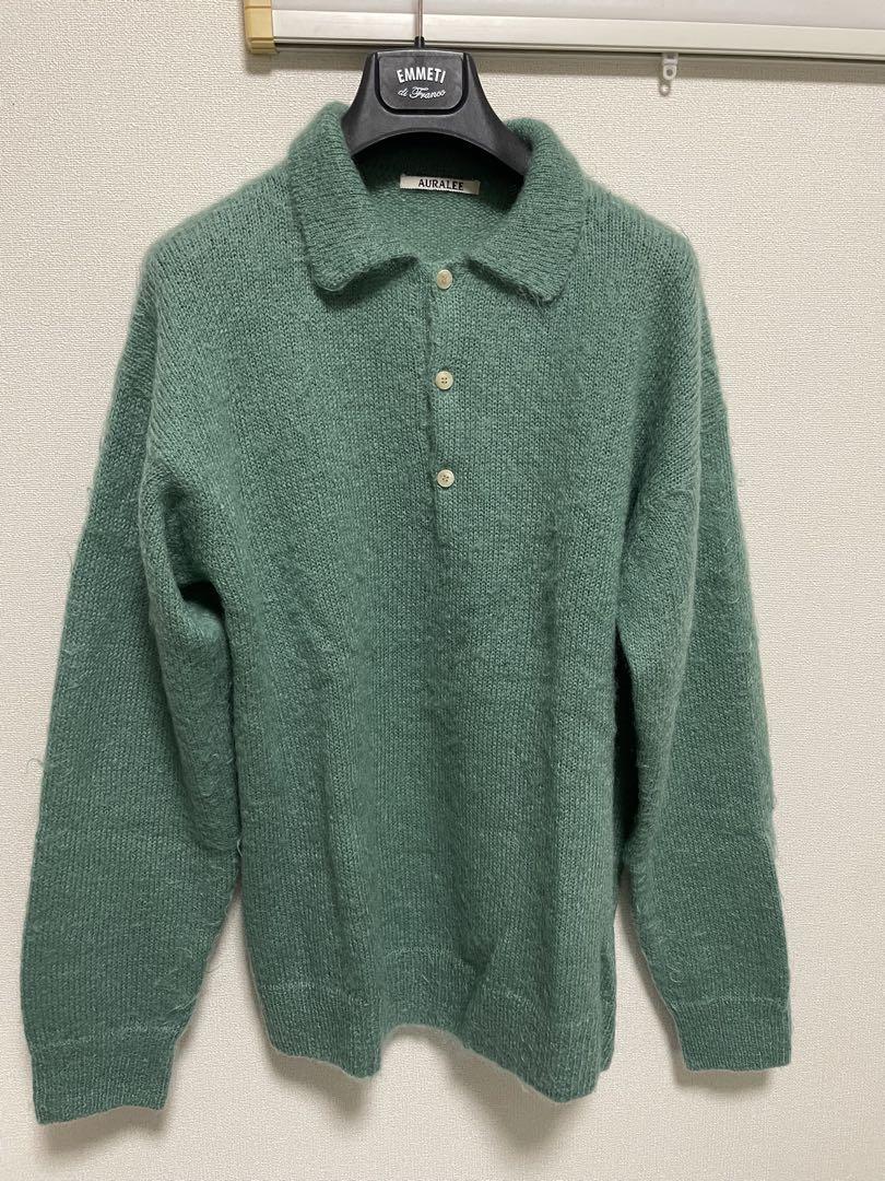 トップス AURALEE brushed mohair knit polo size4