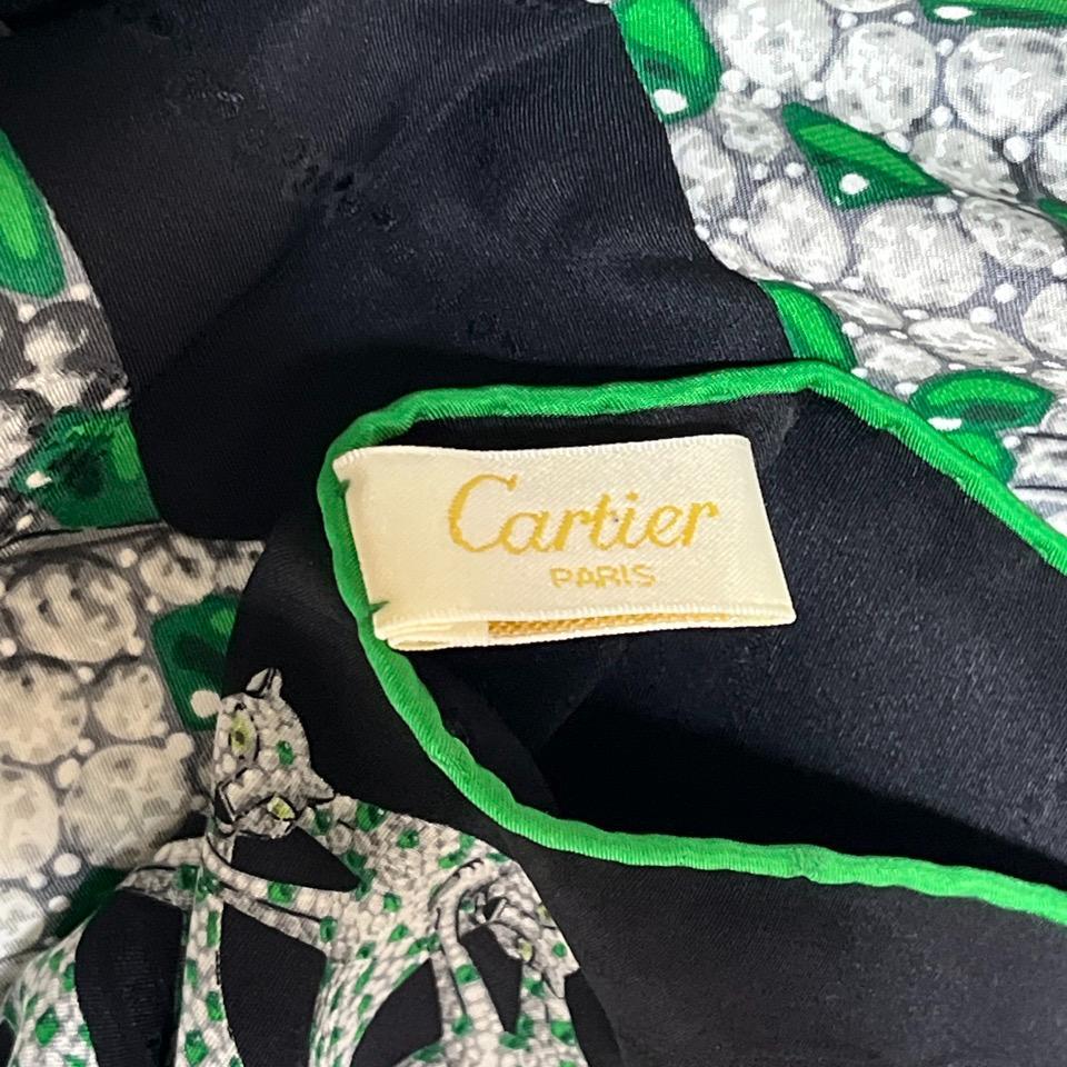 d*7様 cartier カルティエ スカーフ　パンテール　ヒョウ　エメラルド