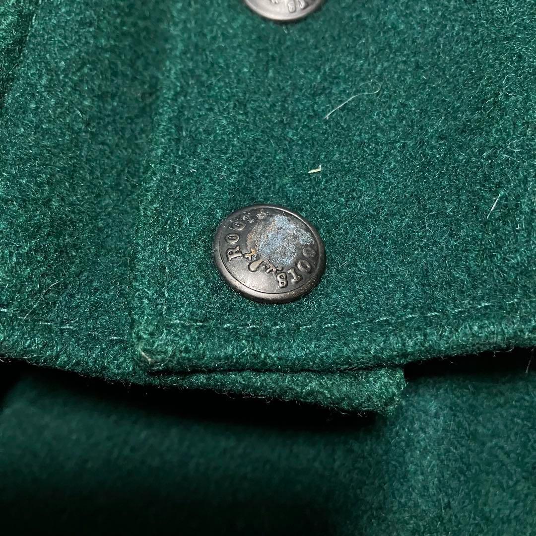 【バックロゴ刺繍】ラッキーストライク　袖レザー　メルトンスタジャン　グリーン　Ｌ