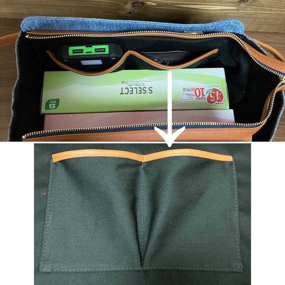 デニムリメイク トートバッグ 2way 刺繍花柄 底板底鋲付き NO.69 小物