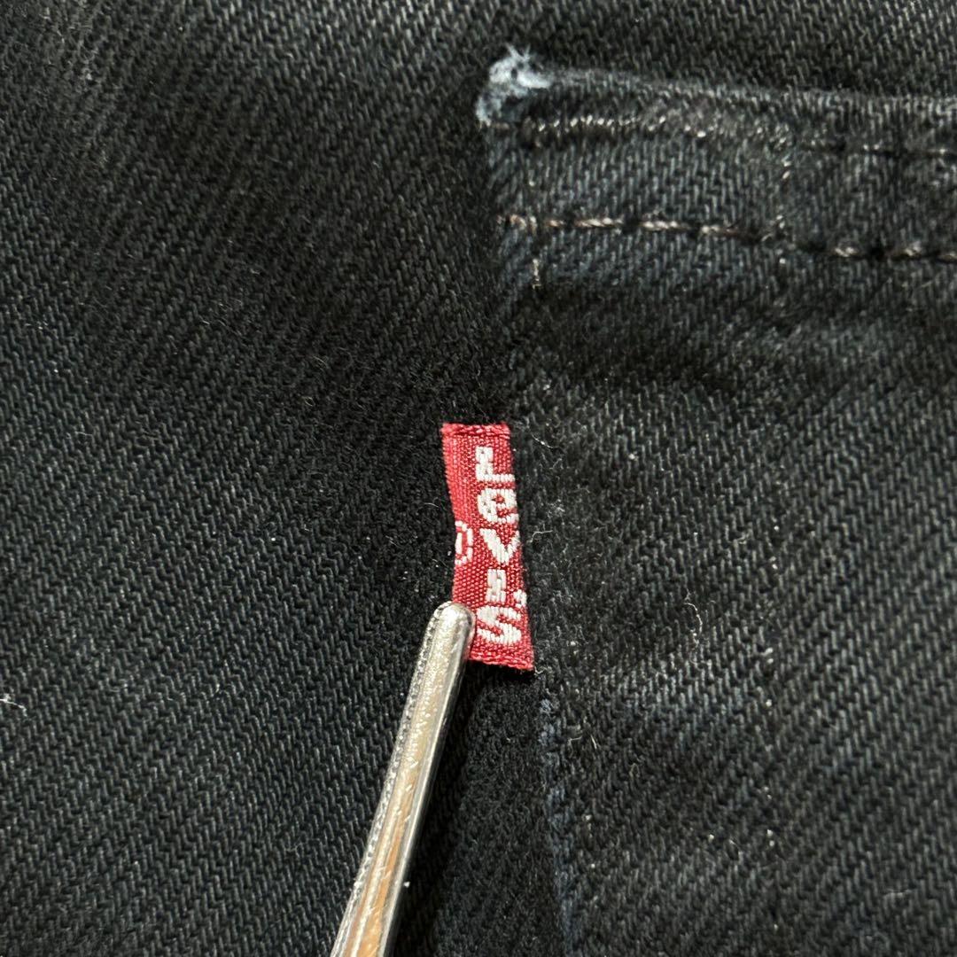 リーバイス501ブラックデニムパンツ黒ロゴワイドGパンw38アメリカUS古着