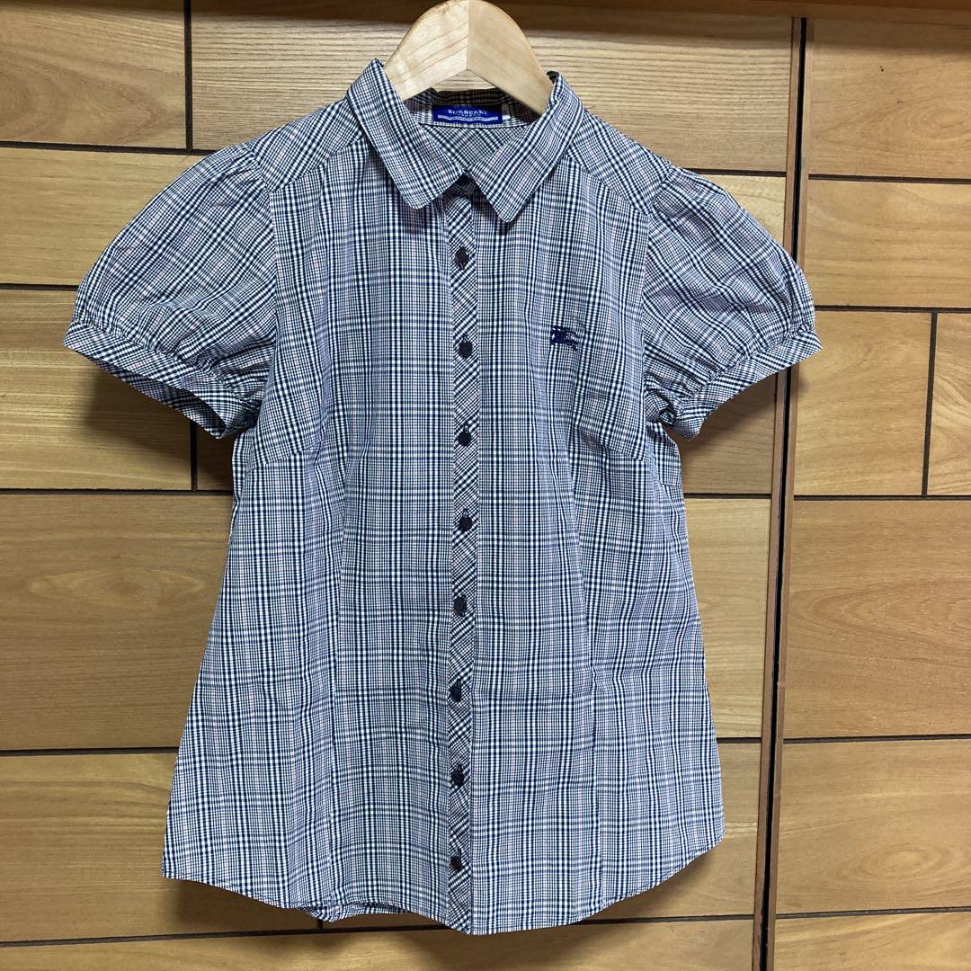 BURBERRY BLUE LABELチェックブラウス BURBERRY BLUE LABEL チェック 刺繍 パフスリーブ ブラウス