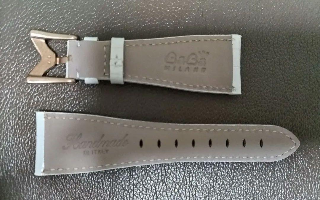 【専用です】 純正　ガガミラノ 48mm用 ホワイト レザーベルト 牛革