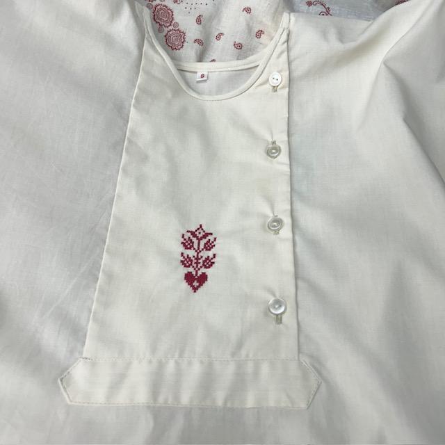 EURO古着 60s～ ハンドクロスステッチチロルシャツ・ブラウス S～M EURO古着 60s～ ハンドクロスステッチチロルシャツ・ブラウス S～M