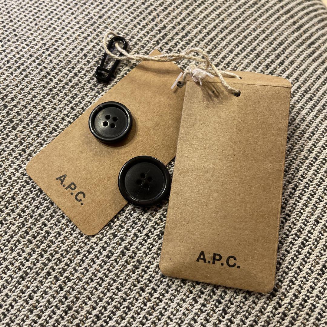 APC ネイビー ステンカラーコート ウール混合