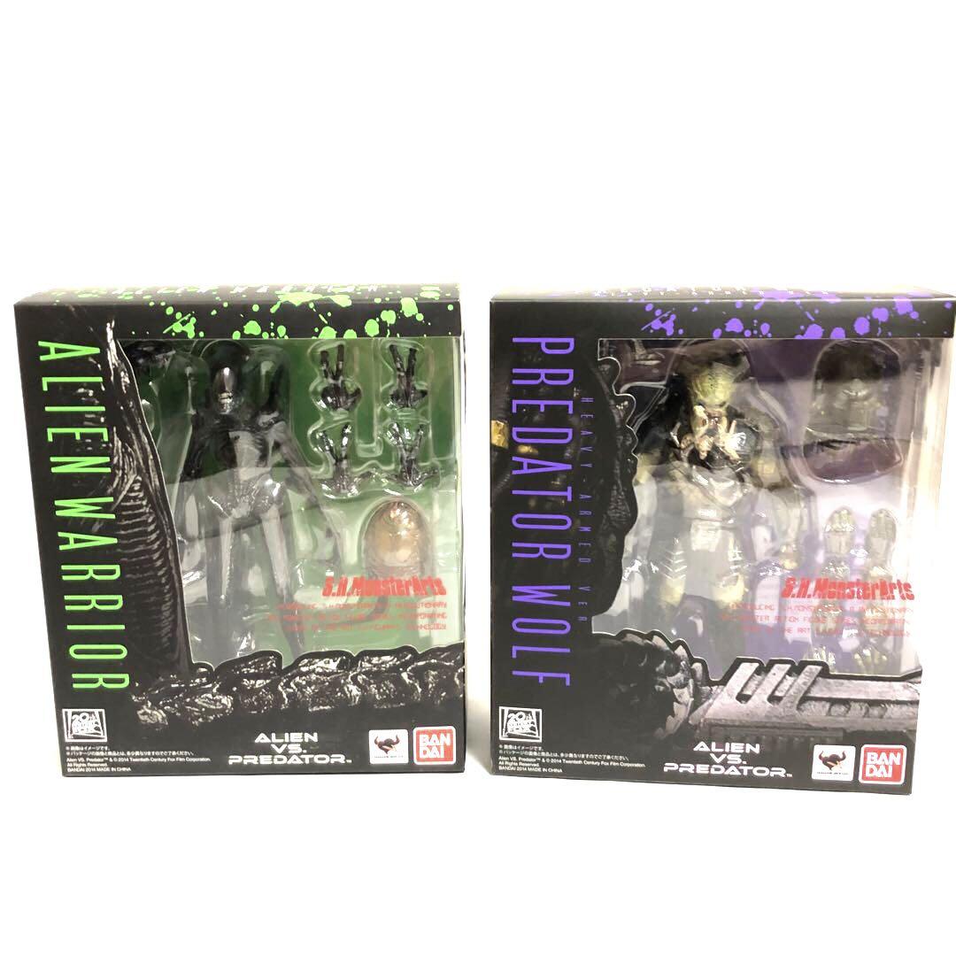 新品同様 プレデター S.H.モンスターアーツ ウルフ エイリアン セット