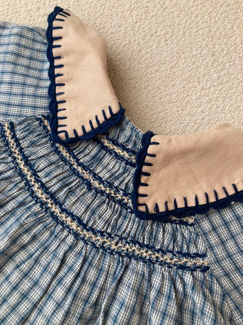 Apolina kids 3-5y HAZEL BLOUSE 青 チェック柄 - メルカリ