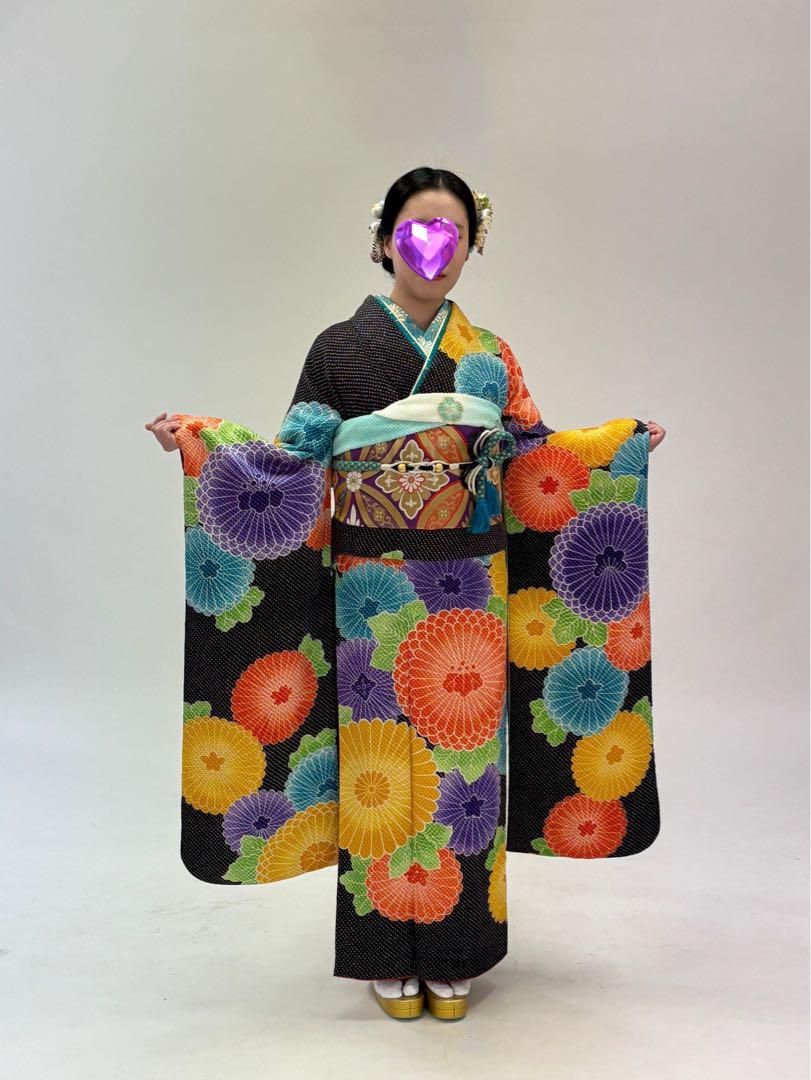 振袖フルセット　きぬたや　黒地