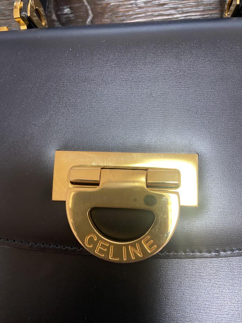 CELINE ブラック ハンドバッグ ゴールド金具