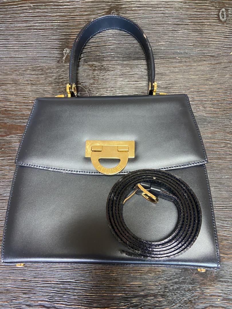 CELINE ブラック ハンドバッグ ゴールド金具