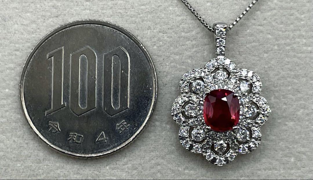 JE361☆高級 ルビー1.14ct ダイヤ1ct pt ヘッド CGLソーテ付