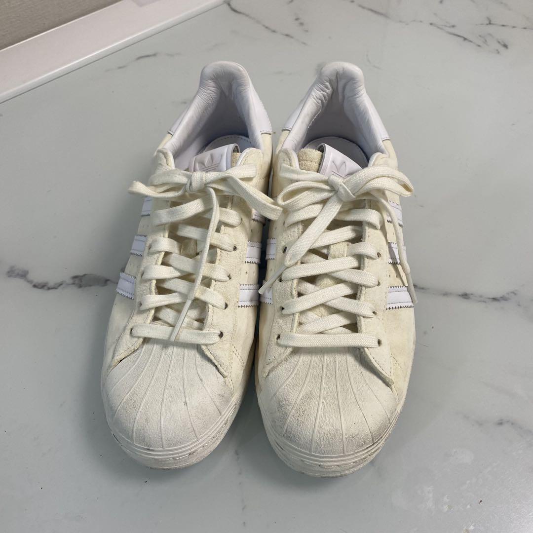 adidas ホワイト スニーカー 3本ストライプ26.5cm
