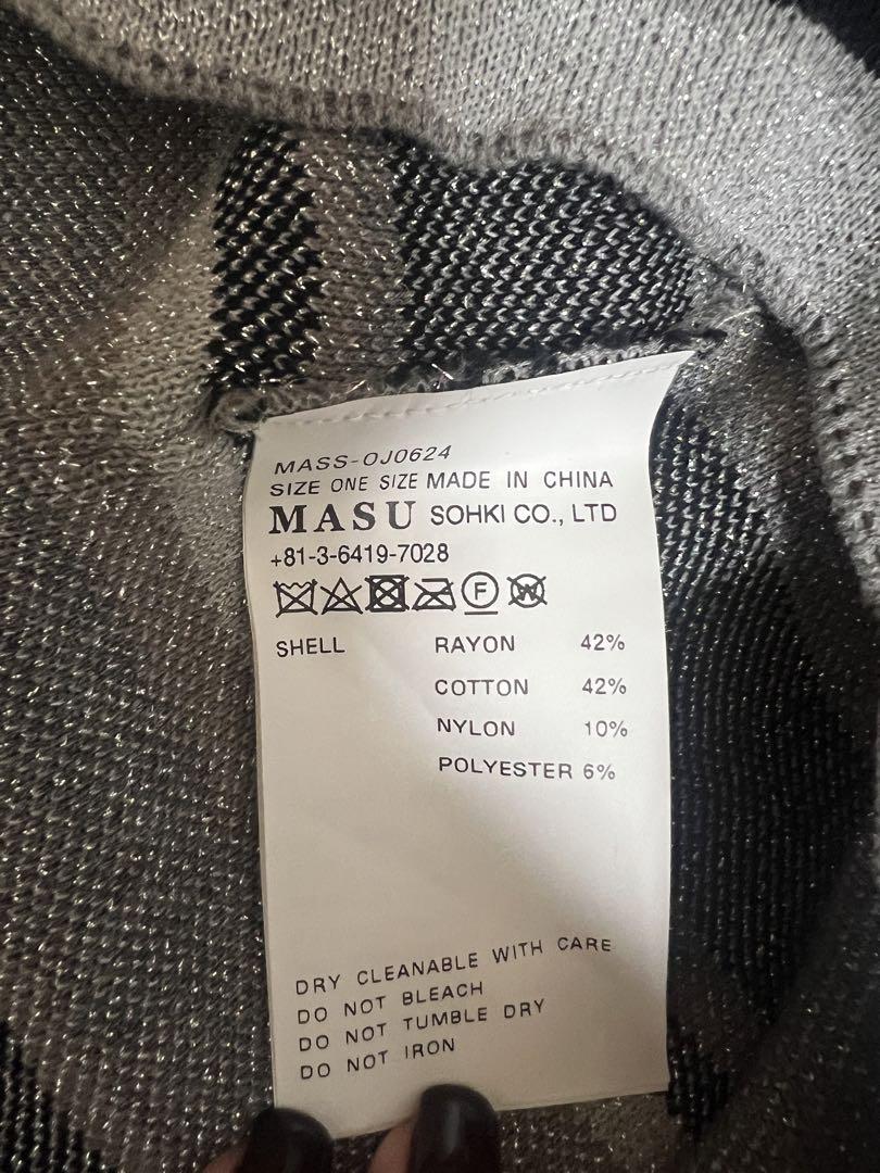 帽子 MASU 24ss MULTI STRIPE BALACLAVA BLACK