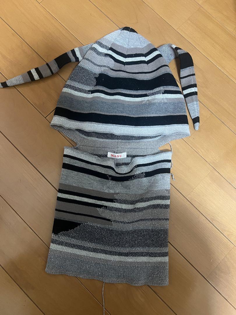 帽子 MASU 24ss MULTI STRIPE BALACLAVA BLACK