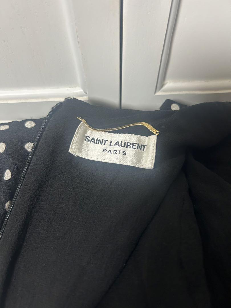 SAINT LAURENT 黒白ドット長袖チュニック F34