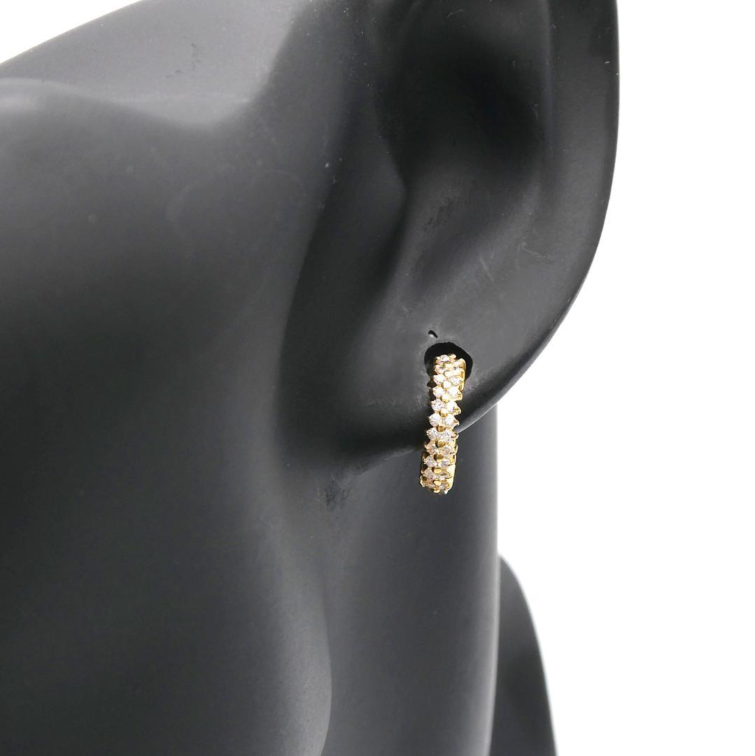K18 フープ ピアス ダイヤモンド0.15ct/0.15ct