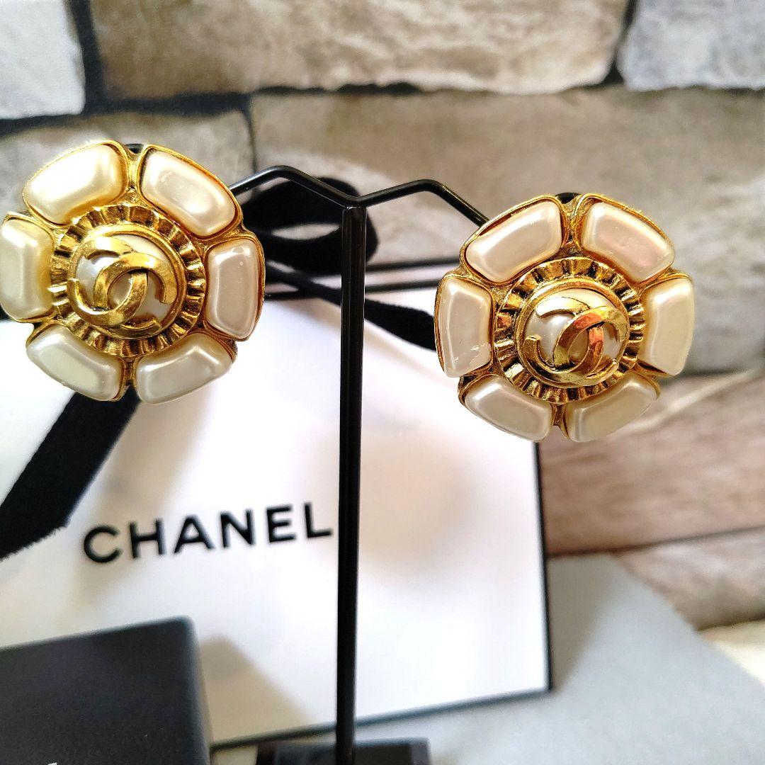 シャネル（CHANEL）ココマーク パールピアス ヴィンテージ刻印有り鑑定済