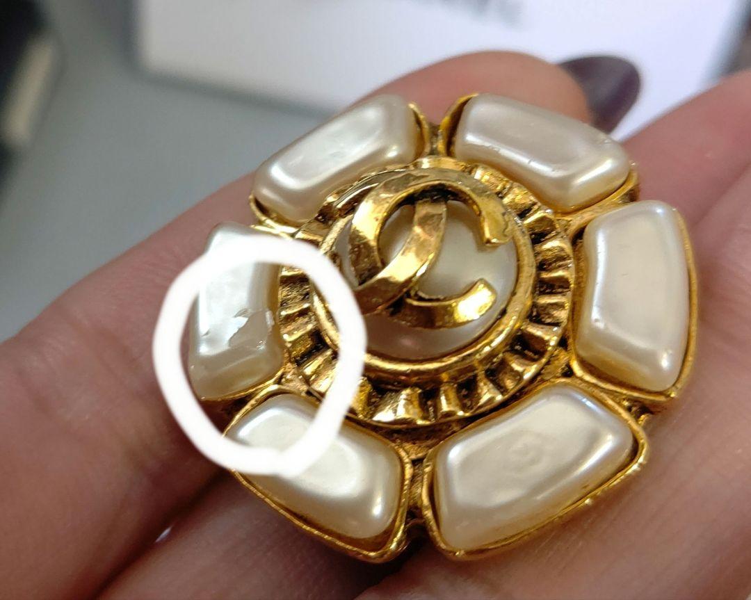 シャネル（CHANEL）ココマーク パールピアス ヴィンテージ刻印有り鑑定済