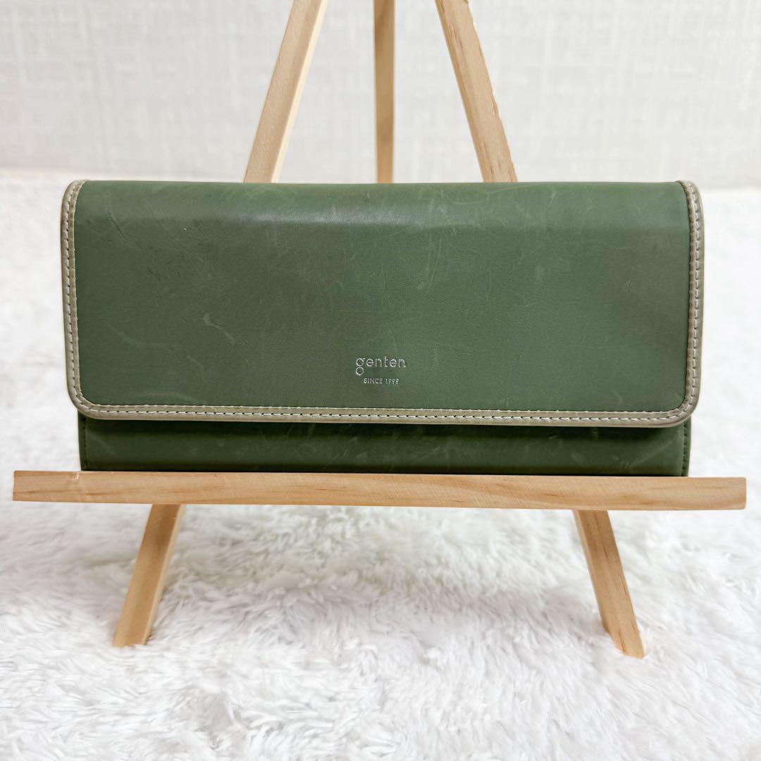 gentenダークグリーン長財布 ダイヤカットワーク マチなし長財布｜商品一覧 | 革財布、バッグ
