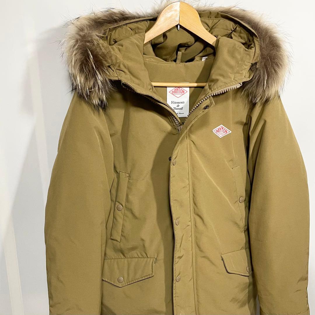 極美品✨ダントン ダウンジャケット フード ファー コート 40 L ベージュ 極美品✨ダントン ダウンジャケット フード ファー コート 40 L ベージュ